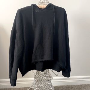 Black Crop Hoodie